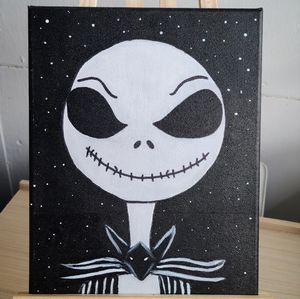 Jack Skellington Canvas Painting Size 8x10 Handmade